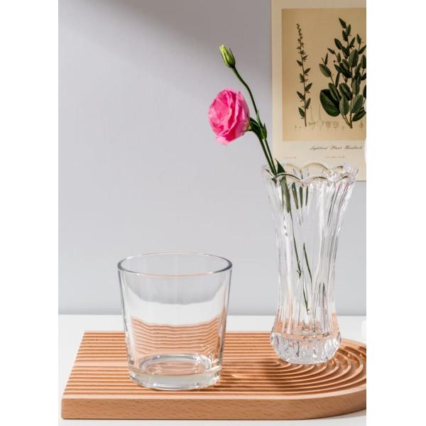 Tapered Decorative Glass Cylinder Vases 4.5 Inch Height Machine Pressed