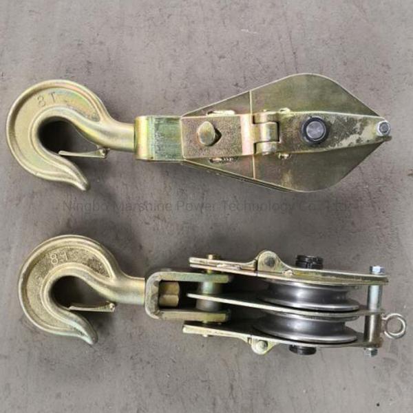 Dual Sheave Wire Rope Sheave Block Tackle Pulley for Cable Stringing