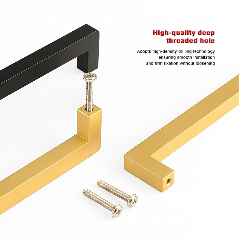 New Minimalist Stainless Steel square Handles Wardrobe Door Pulls Hardware Fittings for Furniture Drawers and Cabinets