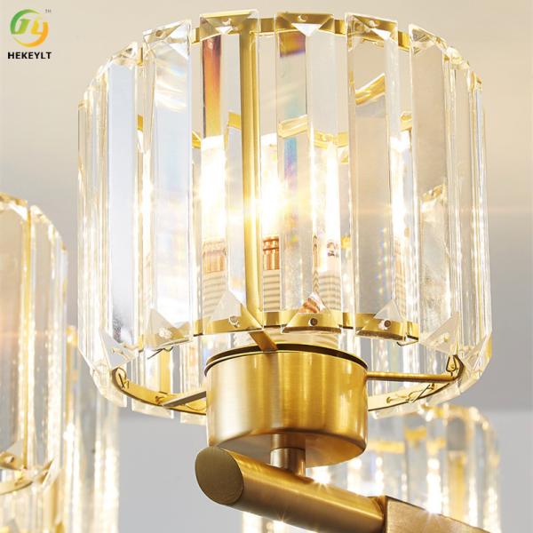 Customize American Style Copper Crystal Shade Dining Room Pendant Light