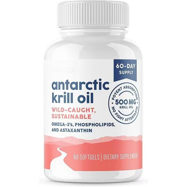GMP Factory Supply Antarctic Krill Oil 1000mg Softgel Capsule Healthcare Supplement Omega 3 Capsules