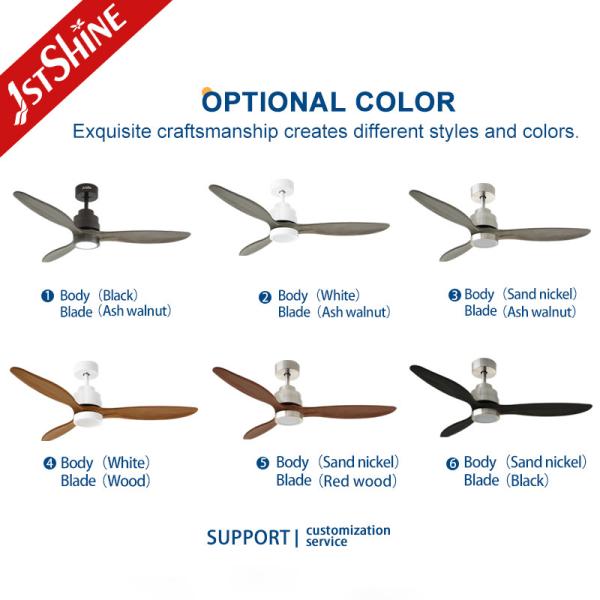 Ventiladores de tecto LED de lâmina de madeira 3 simples decorativos com controle remoto