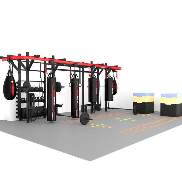 Multifunctional Crossfit Training Rig Steel Frame Punching Bag Rack System