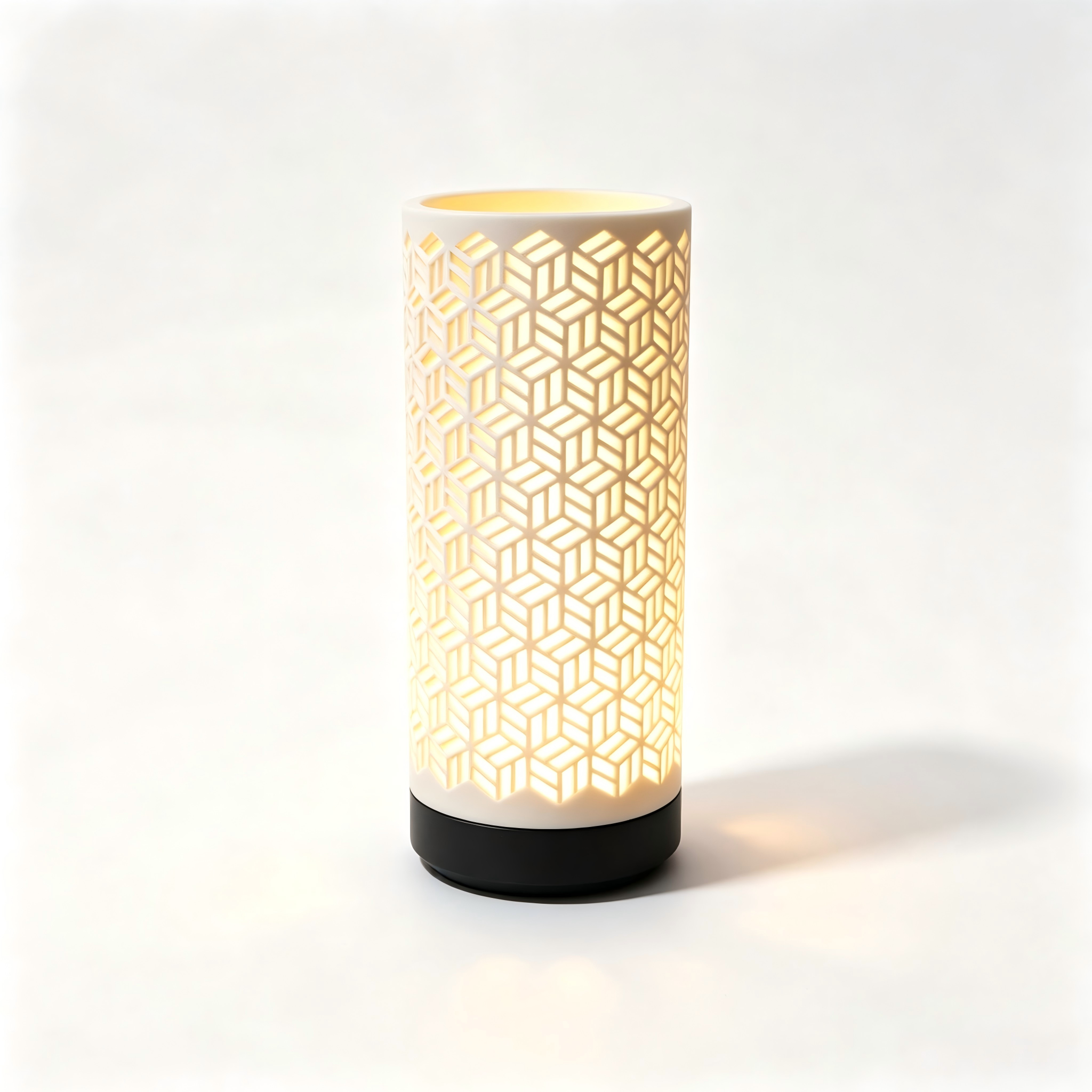 Slim Cylinder 3d Lamp Print  Geometric Hollow Dimmable Ambient Lamp For Interior