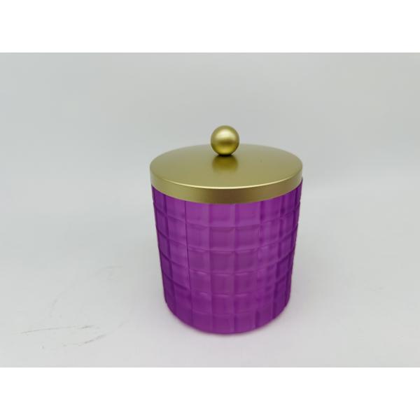 Purple glass bathroom accessories set round with big checker box soap dish soap dispenser