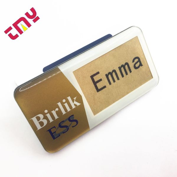Magnetic PVC Name Tag with Window Slot - Custom Reusable Employee & School Uniform Badge, Personalized Insert Card Design