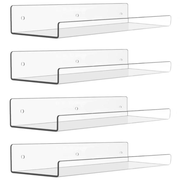 Recuadro de acrílico de 30 cm montado en la pared soporte de libro acrílico en forma de U hecho a mano