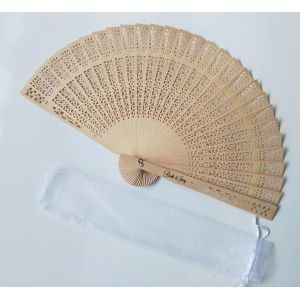 Eco-Friendly Traditional Wooden Hand Fans With Metal Rings Bamboo Fan For Personalized Gift Hand Folding Fans