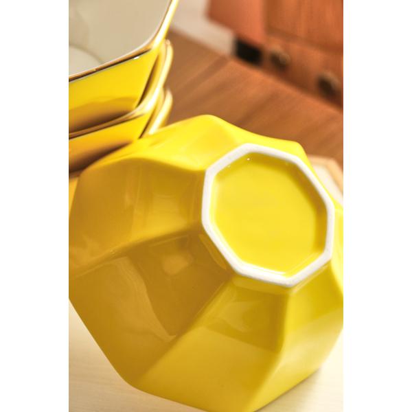 Irregular Ceramic Dinnerware Sets Craftsman Ceramic Serving Bowl Set Yellow White
