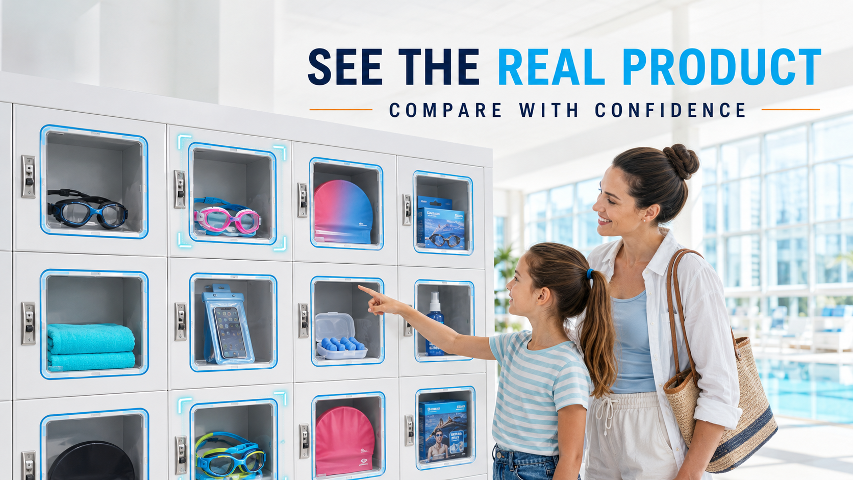 WEIMI 48-Locker Swimming Supplies Vending Machine for Swimming Pools and Aquatic Centers
