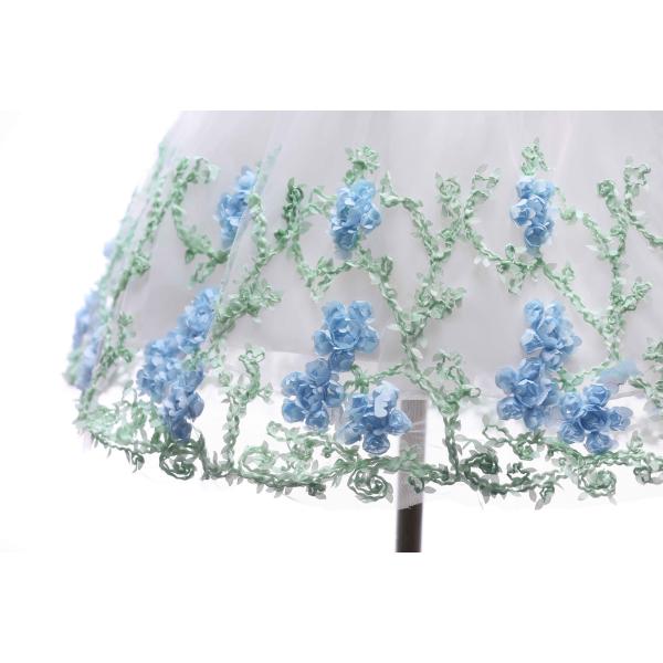 Embroidered Flower Polyester Children'S Dress Clothing With Bow At Waist OEM