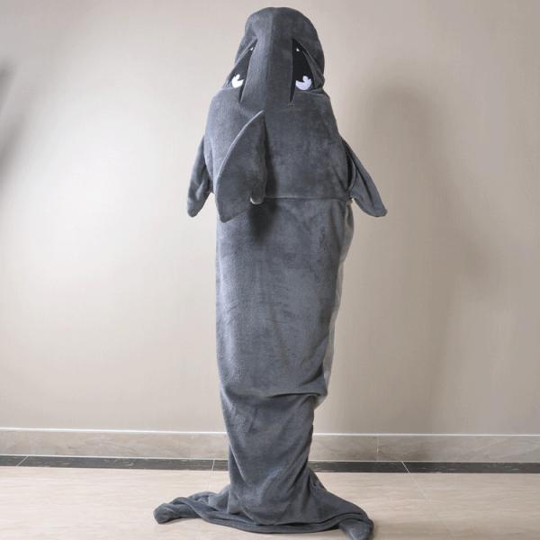 Breathable Animal Tail Blanket Flannel Hoodie Wearable Fleece Throw Blanket