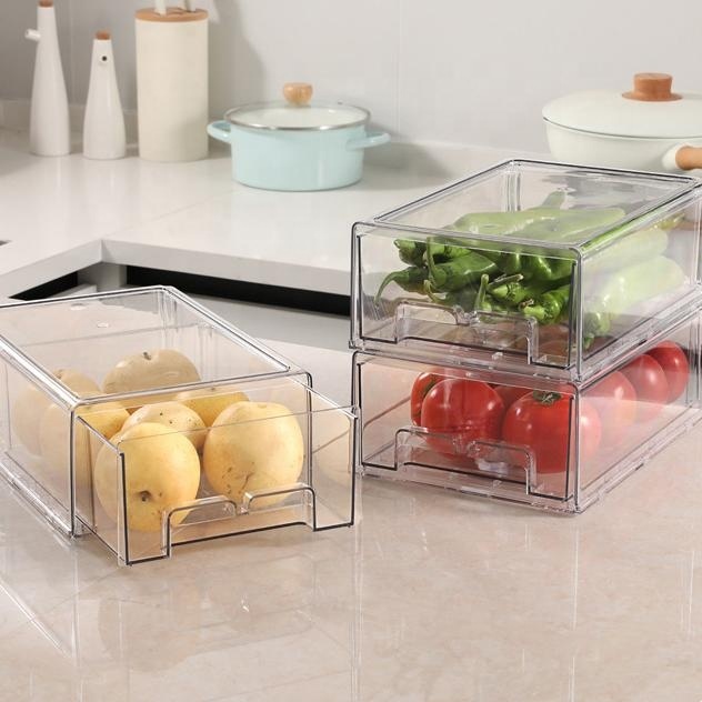 Hot Selling Food Grade Refrigerator Fresh Keeping Box Plastic Transparent Food