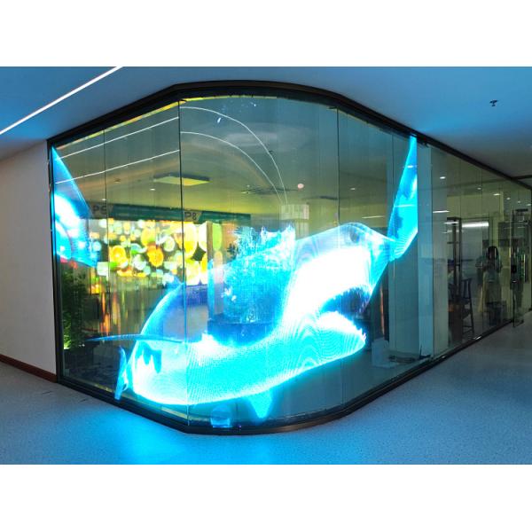 P6 Adhesive Transparent LED Film Display , Super Slim LED Film Screen