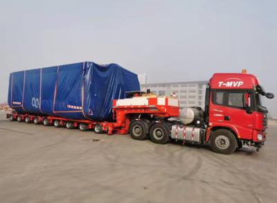 8 Line 16 Axles Self Propelled 100-250 Tons Capacity Board Raise And Fall Drop Deck Modular Trailer