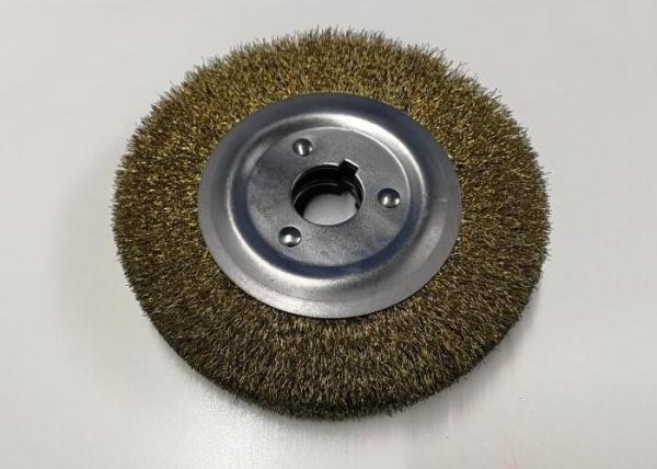 Brass Coated Crimped Wire Descaling Brush / Buffing Wire Brush 150 X 25.4 X 20MM