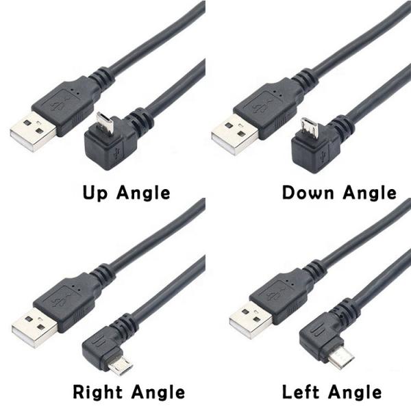 1M 2M 3M 5M Data Charging 90 Degree Right Left Up Down Angle Micro V8 USB Cable