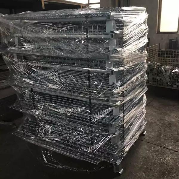 Heavy Duty 6.0mm Collapsible Wire Mesh Containers Galvanized Steel
