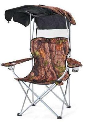 Oversized Camping Chair with Shade Canopy, Folding Lawn Chairs Cup Holders, Camping Lounge Chair for Hiking Travel