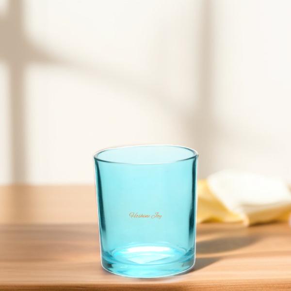 Candeeiros de vidro de cor azul 11OZ OEM Candeeiro de cera de soja