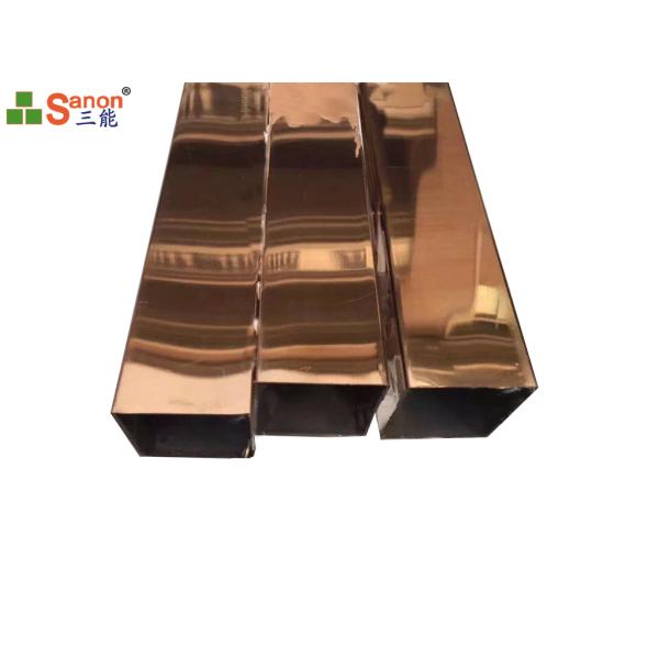 Colorful Titanium Stainless Square Tube Hairline Mirror Surface Finish