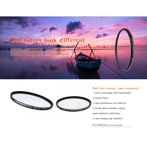 Super Durable Copper Frame 77mm UV Filter For Digital Photography Without Dark Corner