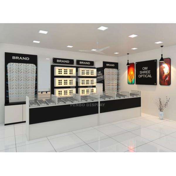 Стеллаж для выставки товаров Eyewear СИД L5 стеклянный с доской меламина 8mm толстой