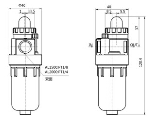 PT Thread Industrial Air Filter Regulator 1.6Mpa Proof Pressure -20 - 70℃ Temperature