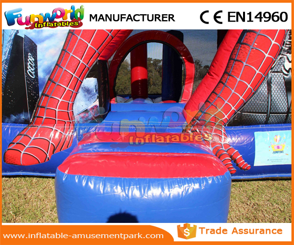Black and white Inflatable Bouncer Slide / spiderman bouncy jumping castles