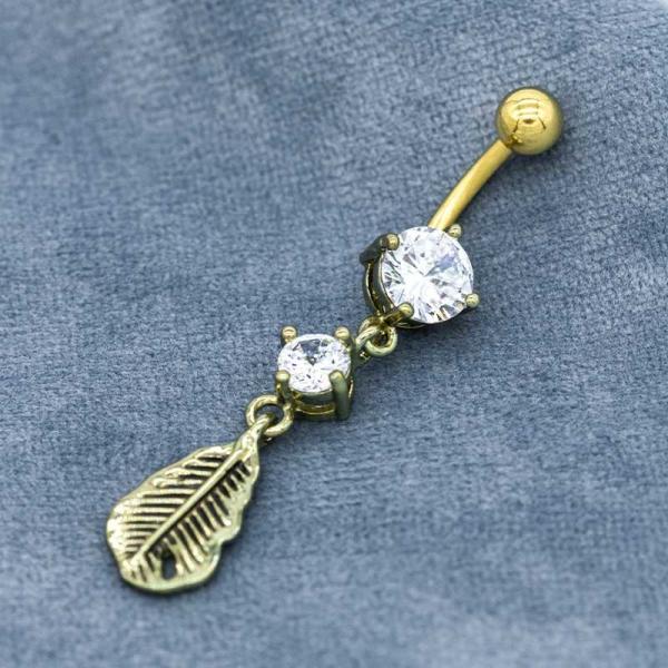 316 Stainless Steel Navel Belly Piercings 14ga gold body jewelry