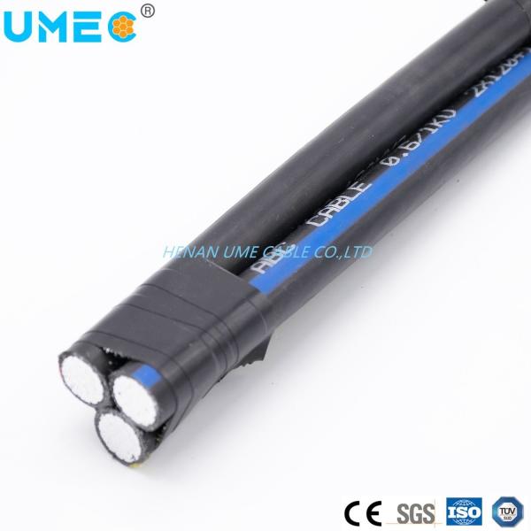 Overhead Triplex Service Drop Cable 2X6AWG 1X6AWG ABC Cable Round Wire Material Shape