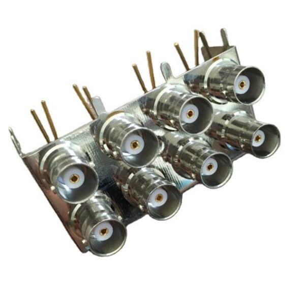 BNC RF Connector with Gold-plated Contacts, DC-4GHz Frequency Range, and 75 Ohms Impedance for PCB Mount Applications