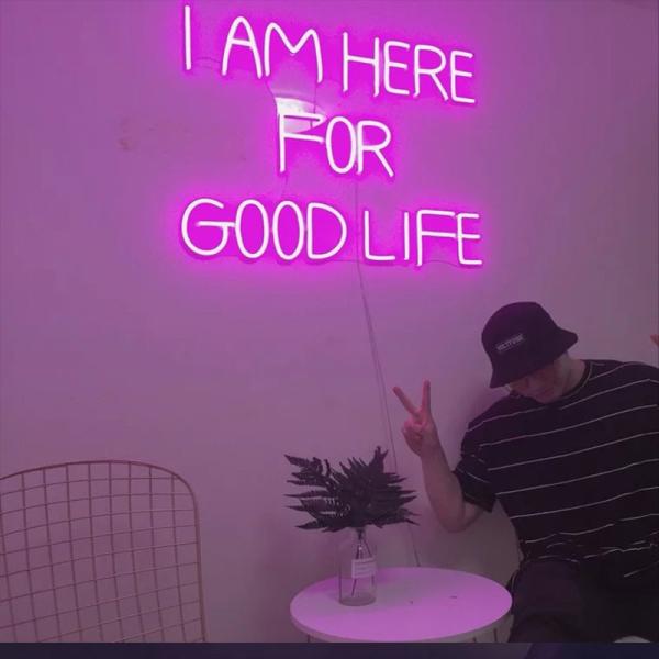 Hot Selling Waterproof Open Neon Sign Gas Bar Pink Acrylic Led Neon Light