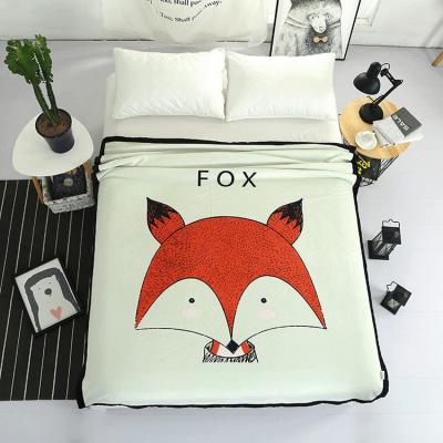 Unisex Fox Newborn Soft Blanket Fluffy 2 Ply Polyester Flannel Blanket