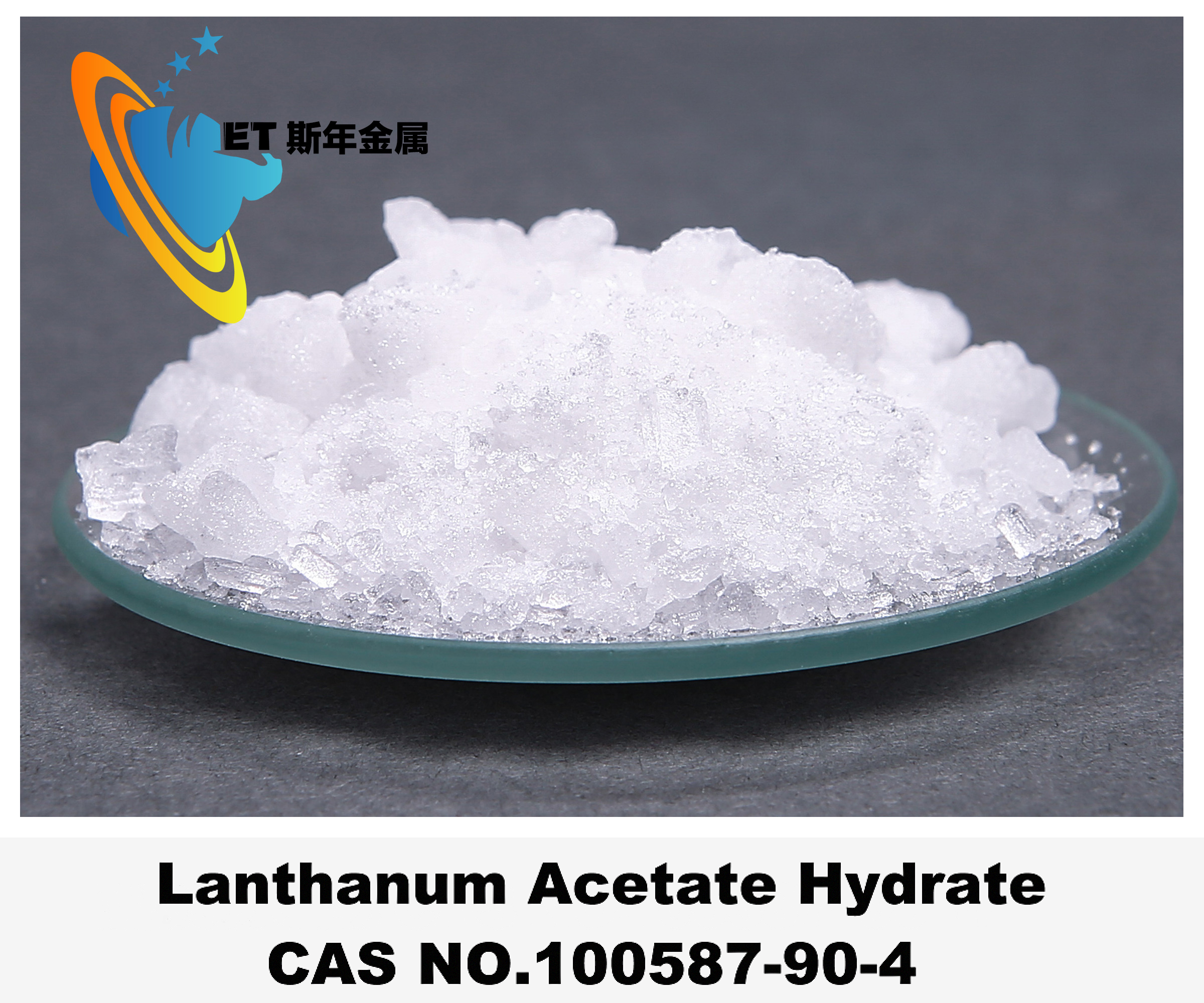 White Crystals Lanthanum Acetate Hydrate 99.999% Purity Growth Promoter