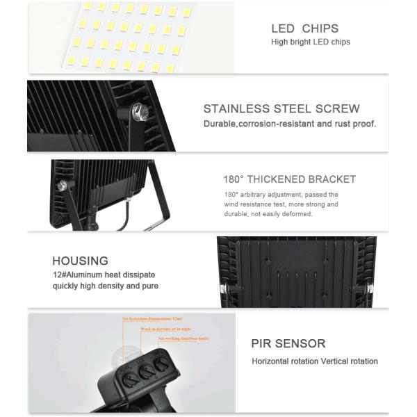 Алюминиевые ультра тонкие света потока СИД датчика 10w на открытом воздухе