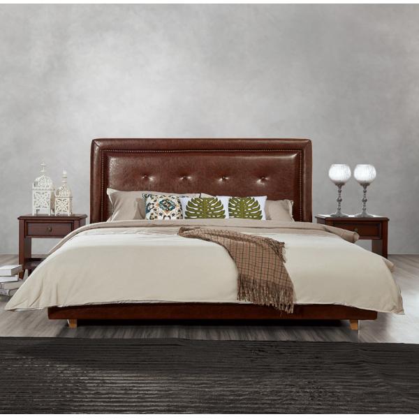 Fabric Upholster padad Headboard Queen Bed Leisure Bedroom Furniture in American design Apartment Bedroom interior fit