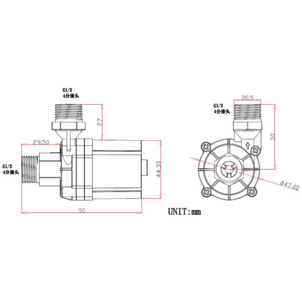 JQ-P4504 24V 8m голова 12LPM DC бесбрюшечный центробежный насос для заполнения воды