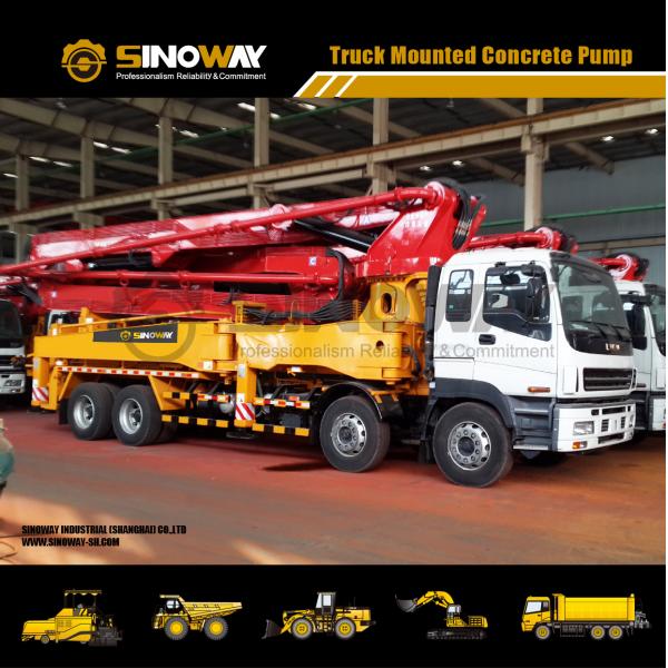 53m 150m3/H Concrete Pump Truck / Truck Mounted Concrete Boom Pump