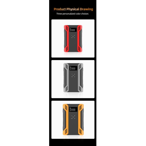Portable Car Jump Starter with Air Compressor Power Bank LED Light