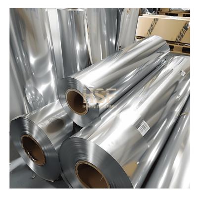 Folha de alumínio laminada PET de 45um, excelente propriedade de barreira, resistente à corrosão, resistente aos raios UV e multifuncionalidade