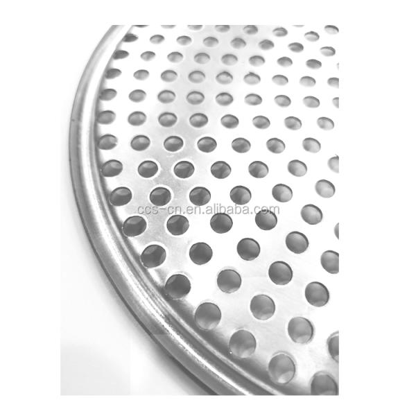 17 inch perforated round aluminum pizza pan punched pizza tray baking tray for bakery or restaurant or bar