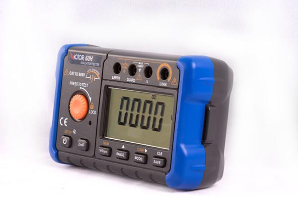 Appareil de contrôle 1000V d'isolation de Digital d'affichage d'affichage à cristaux liquides avec l'enregistrement de données Megohmmeter