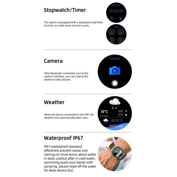 Экран касания дозора ЭКГ медицинской ранга дам умный полный 1,3 дюйма ОДМ