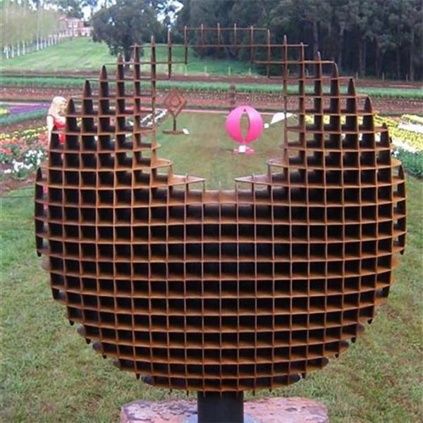 Orb Shape Corten Steel Garden Sculpture Artwork Three Dimensional