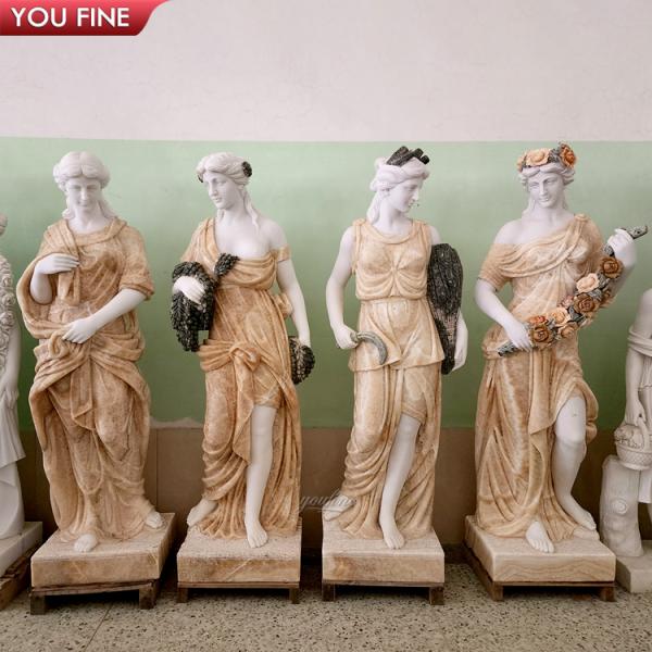 Garden Decor Four Seasons Goddess Marble Stone Life Size Wonder Woman Statue