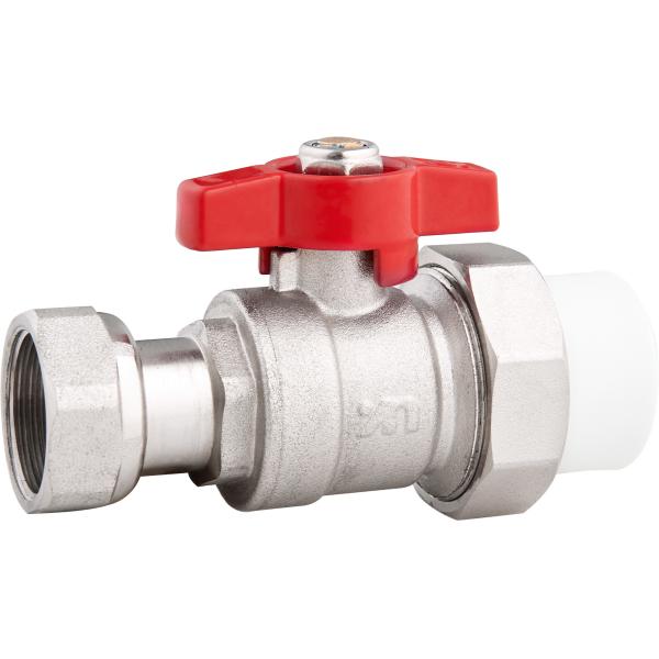 5201A Gas Stove Valve Brass Ball Valve DN20 for Heating System Hot Water Supply with PP-R Adapter x Flexible Female Nut
