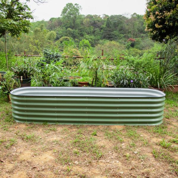 Sturdy Galvanized Metal Planter Boxes 7.9*2*1.4 Ft For Outdoor Gardening And Planting