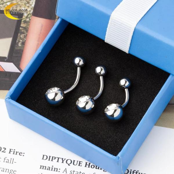 10mm 12mm Stainless Steel Body Piercing Jewelry Unisex Surgical Steel Belly Button Rings