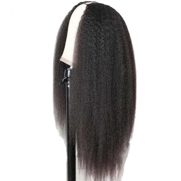 Long Human Hair V Part Wig 30Inch Kinky Straight Raw Hair Brazilian Remy Perruque
